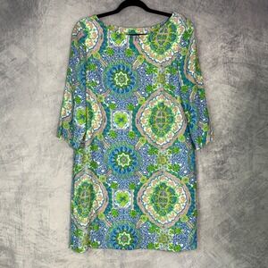 Tommy Hilfiger Womens Colorful Print Dress pastel Sz M Preppy Spring Easter